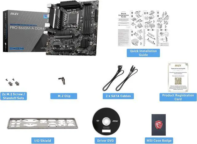 Alt view image 6 of 8 - MSI PRO PRO B660M-A DDR4 LGA 1700 Intel B660 SATA 6Gb/s Micro ATX Intel Motherboard