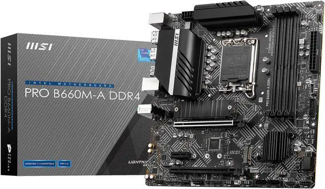 Alt view image 7 of 8 - MSI PRO PRO B660M-A DDR4 LGA 1700 Intel B660 SATA 6Gb/s Micro ATX Intel Motherboard