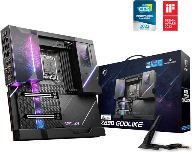 Alt view image 8 of 10 - MSI MEG Z690 GODLIKE DDR5 LGA 1700 Intel Z690 SATA 6Gb/s Extended ATX Intel Motherboard