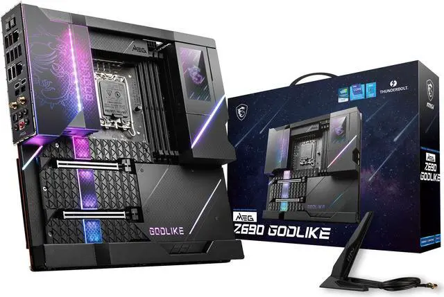 Alt view image 9 of 10 - MSI MEG Z690 GODLIKE DDR5 LGA 1700 Intel Z690 SATA 6Gb/s Extended ATX Intel Motherboard