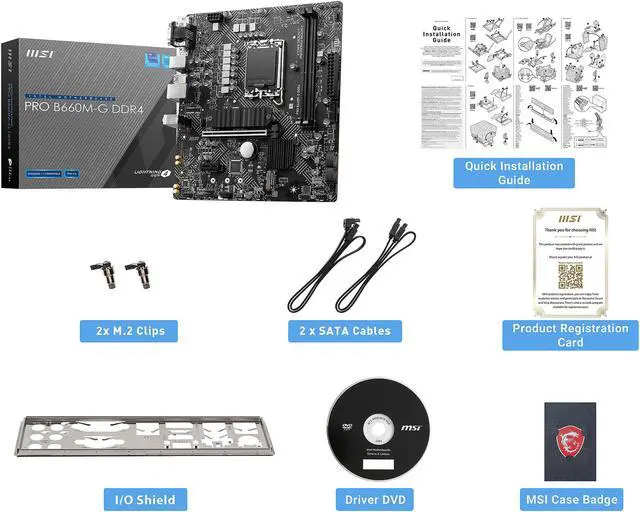 Alt view image 7 of 9 - MSI PRO B660M-G DDR4 LGA 1700 Intel B660 Micro ATX Intel Motherboard