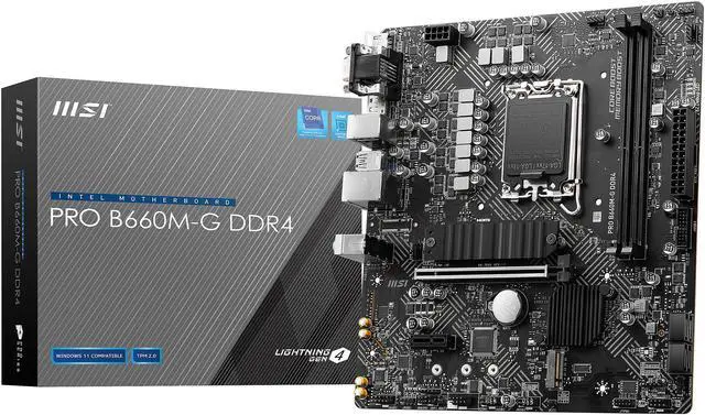 Alt view image 8 of 9 - MSI PRO B660M-G DDR4 LGA 1700 Intel B660 Micro ATX Intel Motherboard