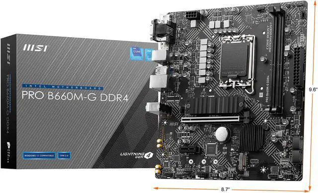 Alt view image 9 of 9 - MSI PRO B660M-G DDR4 LGA 1700 Intel B660 Micro ATX Intel Motherboard