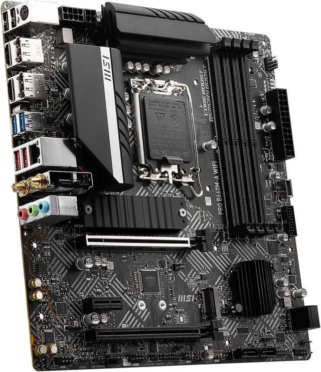 Alt view image 3 of 8 - MSI PRO B660M-A WIFI DDR5 LGA 1700 Intel B660 SATA 6Gb/s Micro ATX Intel Motherboard