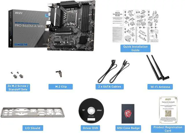 Alt view image 6 of 8 - MSI PRO B660M-A WIFI DDR5 LGA 1700 Intel B660 SATA 6Gb/s Micro ATX Intel Motherboard