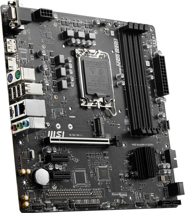 Alt view image 3 of 7 - MSI PRO B660M-P DDR4 LGA 1700 Intel B660 Micro ATX Intel Motherboard