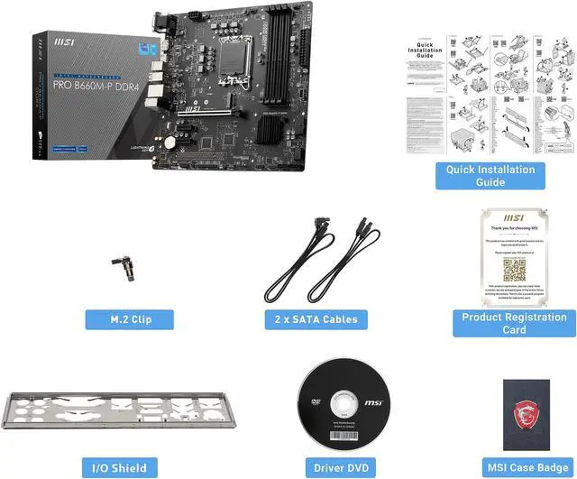 Alt view image 6 of 7 - MSI PRO B660M-P DDR4 LGA 1700 Intel B660 Micro ATX Intel Motherboard