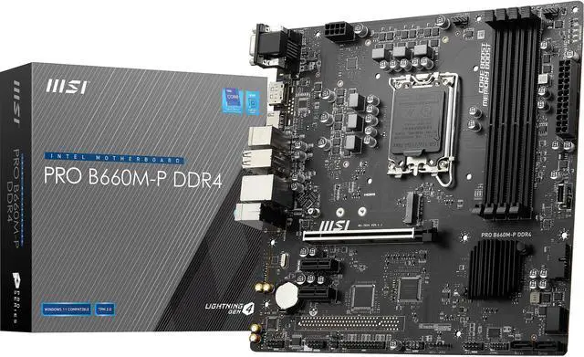 Alt view image 7 of 7 - MSI PRO B660M-P DDR4 LGA 1700 Intel B660 Micro ATX Intel Motherboard