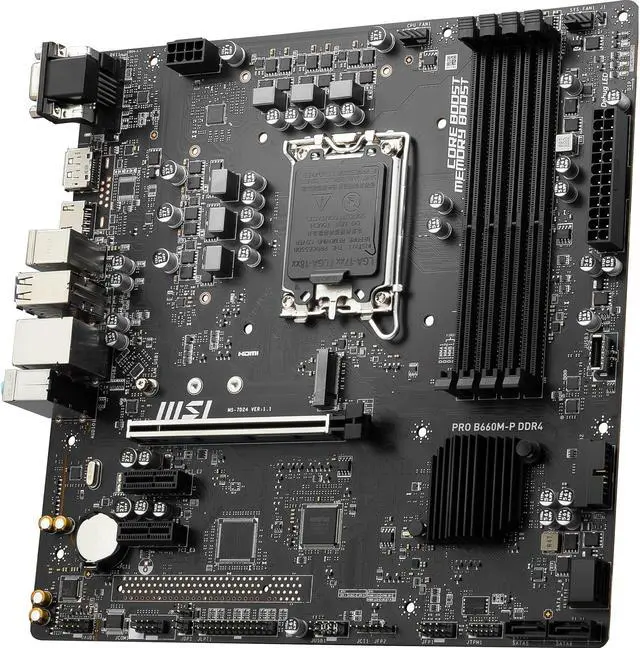 Alt view image 2 of 7 - MSI PRO B660M-P DDR4 LGA 1700 Intel B660 Micro ATX Intel Motherboard