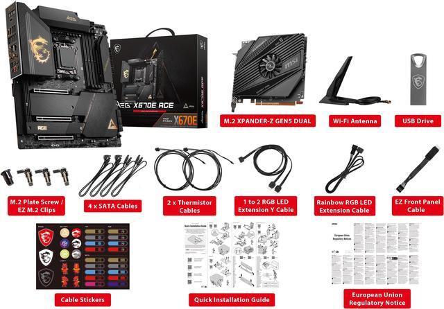 Alt view image 5 of 10 - MSI MEG X670E ACE AM5 AMD X670 SATA 6Gb/s E-ATX AMD Ryzen™ 7000 Series Motherboards, DDR5, Wi-Fi 6E, 10G Super LAN + 2.5G LAN, PCIe 5.0 M.2 slots,  HD Audio with Audio Boost.