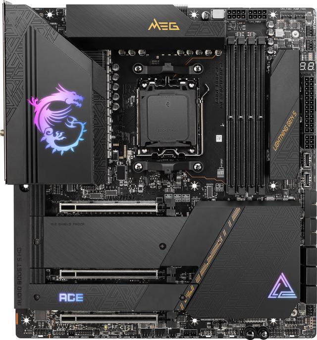 Alt view image 3 of 10 - MSI MEG X670E ACE AM5 AMD X670 SATA 6Gb/s E-ATX AMD Ryzen™ 7000 Series Motherboards, DDR5, Wi-Fi 6E, 10G Super LAN + 2.5G LAN, PCIe 5.0 M.2 slots,  HD Audio with Audio Boost.