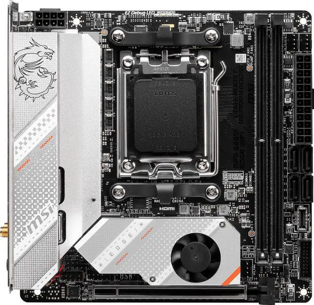 Alt view image 3 of 8 - MSI MPG B650I EDGE WIFI AM5 AMD B650 SATA 6Gb/s DDR5 Ryzen 7000 Mini ITX Motherboard