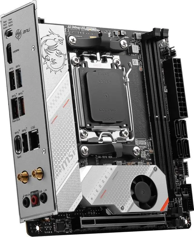 Alt view image 7 of 8 - MSI MPG B650I EDGE WIFI AM5 AMD B650 SATA 6Gb/s DDR5 Ryzen 7000 Mini ITX Motherboard