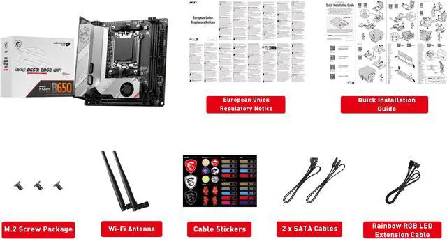 Alt view image 8 of 8 - MSI MPG B650I EDGE WIFI AM5 AMD B650 SATA 6Gb/s DDR5 Ryzen 7000 Mini ITX Motherboard