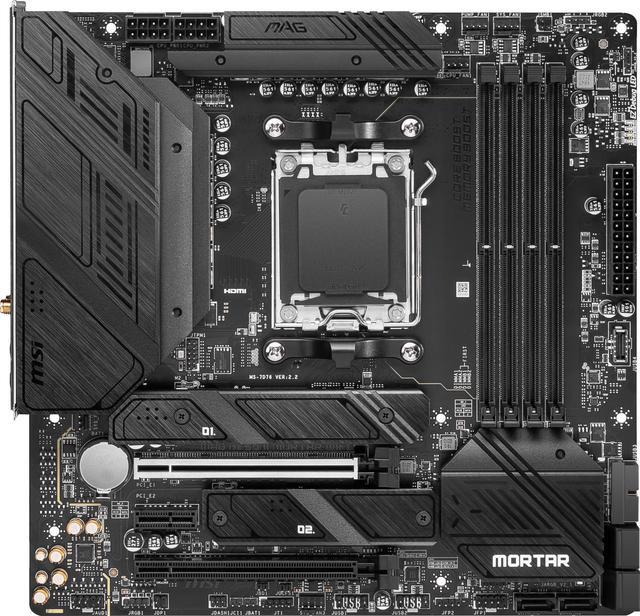 Alt view image 3 of 8 - MSI MAG B650M MORTAR WIFI AM5 AMD B650 SATA 6Gb/s DDR5 Ryzen 7000 Micro ATX Motherboard