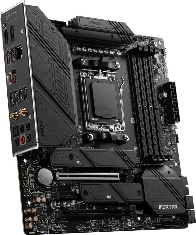 Alt view image 7 of 8 - MSI MAG B650M MORTAR WIFI AM5 AMD B650 SATA 6Gb/s DDR5 Ryzen 7000 Micro ATX Motherboard