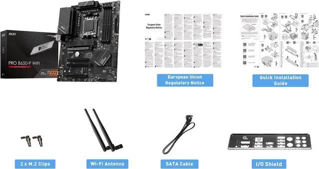 Alt view image 8 of 8 - MSI PRO B650-P WIFI AM5 AMD B650 SATA 6Gb/s DDR5 Ryzen 7000 ATX Motherboard