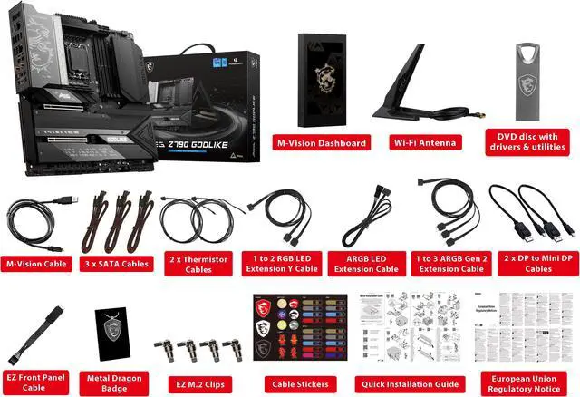 Alt view image 14 of 14 - MSI MEG Z790 GODLIKE LGA 1700 Intel Z790 SATA 6Gb/s DDR5 Extended ATX Motherboard