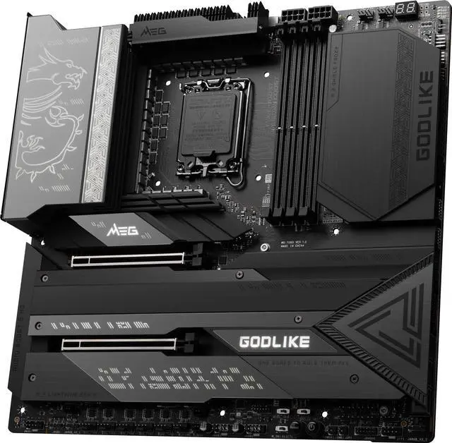 Alt view image 7 of 14 - MSI MEG Z790 GODLIKE LGA 1700 Intel Z790 SATA 6Gb/s DDR5 Extended ATX Motherboard