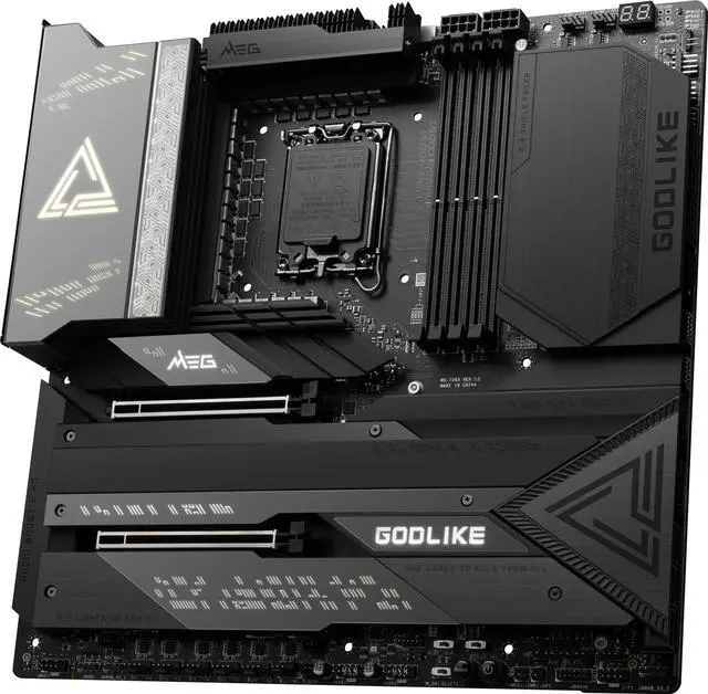 Alt view image 8 of 14 - MSI MEG Z790 GODLIKE LGA 1700 Intel Z790 SATA 6Gb/s DDR5 Extended ATX Motherboard