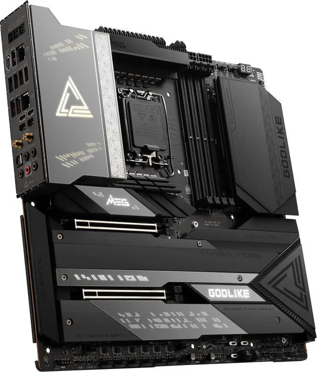 Alt view image 11 of 14 - MSI MEG Z790 GODLIKE LGA 1700 Intel Z790 SATA 6Gb/s DDR5 Extended ATX Motherboard