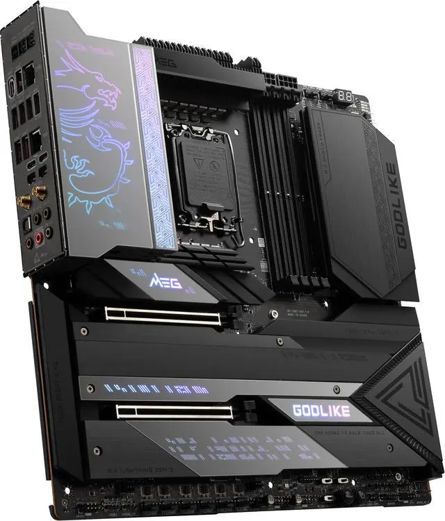 Alt view image 12 of 14 - MSI MEG Z790 GODLIKE LGA 1700 Intel Z790 SATA 6Gb/s DDR5 Extended ATX Motherboard