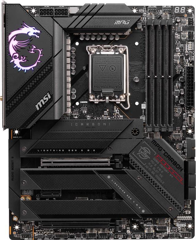 Alt view image 2 of 8 - MSI MPG Z790 CARBON WIFI LGA 1700 Intel Z790 SATA 6Gb/s DDR5 ATX Motherboard