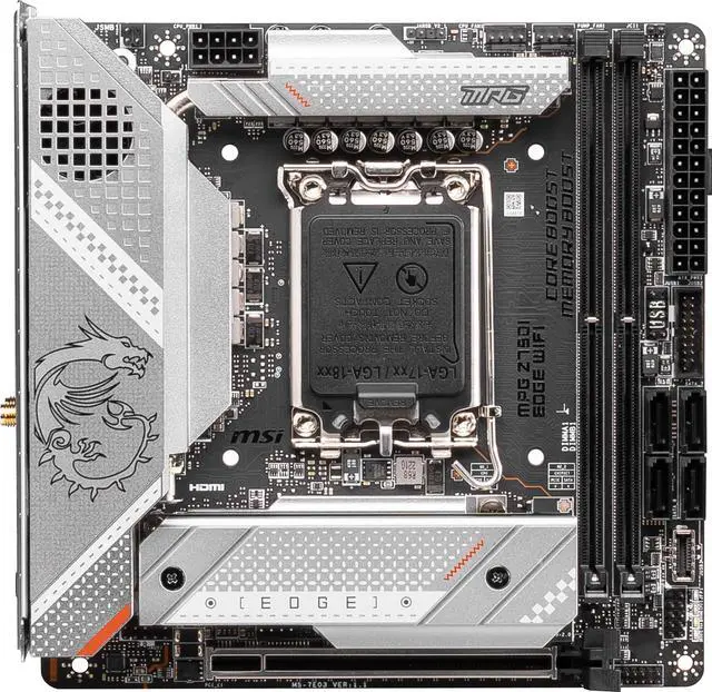 Alt view image 2 of 7 - MSI MPG Z790I EDGE WIFI LGA 1700 Intel Z790 SATA 6Gb/s DDR5 Mini ITX Motherboard