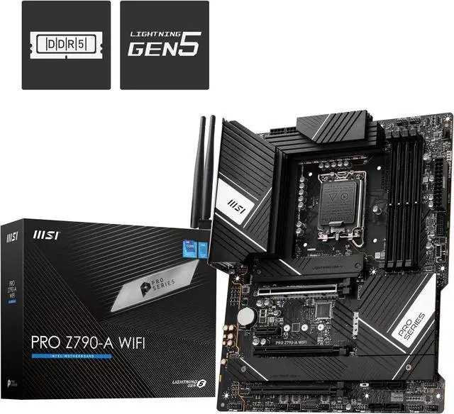 Alt view image 8 of 8 - MSI PRO Z790-A WIFI LGA 1700 Intel Z790 SATA 6Gb/s DDR5 ATX Motherboard