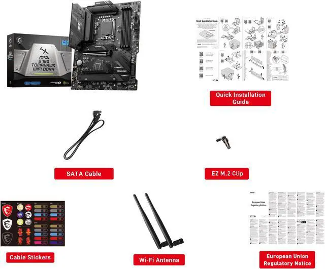 Alt view image 5 of 5 - MSI MAG B760 TOMAHAWK WIFI DDR4 LGA 1700 (Intel12th&13th Gen) SATA 6Gb/s ATX Motherboard,PCIe 5.0, DDR4,3xM.2 Slots,,WiFi 6,Intel 2.5Gb LAN
