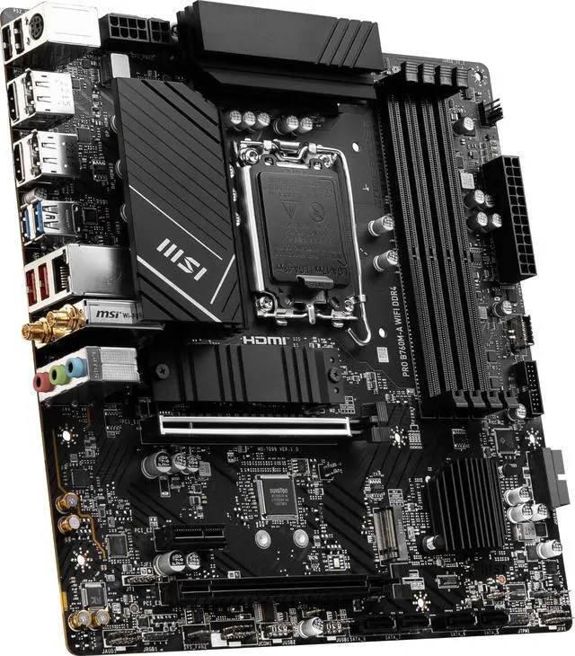 Alt view image 4 of 6 - MSI PRO B760M-A WIFI DDR4 LGA 1700 (Intel 12th&13th Gen)  SATA 6Gb/s Micro ATX Motherboard,WiFi 6,Intel,2.5Gb LAN