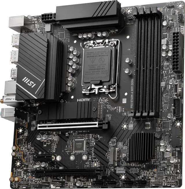 Alt view image 3 of 6 - MSI PRO B760M-A WIFI DDR4 LGA 1700 (Intel 12th&13th Gen)  SATA 6Gb/s Micro ATX Motherboard,WiFi 6,Intel,2.5Gb LAN
