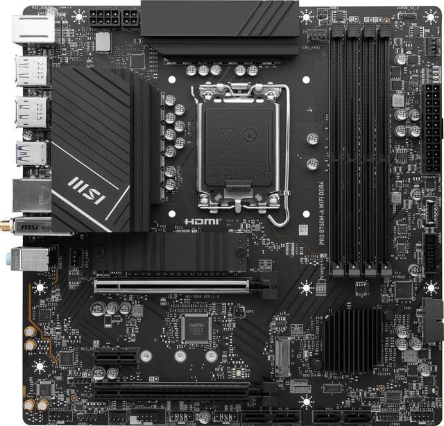 Alt view image 2 of 6 - MSI PRO B760M-A WIFI DDR4 LGA 1700 (Intel 12th&13th Gen)  SATA 6Gb/s Micro ATX Motherboard,WiFi 6,Intel,2.5Gb LAN