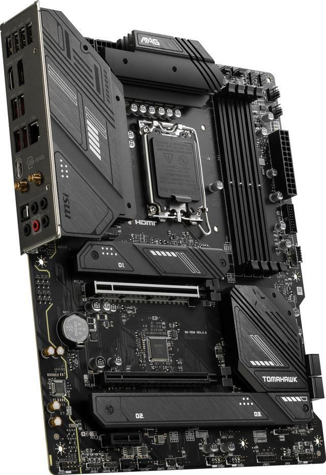 Alt view image 3 of 7 - MSI MAG B760 TOMAHAWK WIFI LGA 1700 (Intel12th&13th Gen) SATA 6Gb/s ATX Motherboard (PCIe 5.0, DDR5,3xM.2 Slots,,WiFi 6,Intel 2.5Gb LAN)