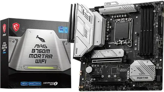 Alt view image 5 of 5 - MSI MAG B760M MORTAR WIFI LGA 1700 (Intel12th&13th Gen) SATA 6Gb/s Micro ATX Motherboard (PCIe 5.0, DDR5,2xM.2 Slots,WiFi 6,Intel ® 2.5Gb LAN)