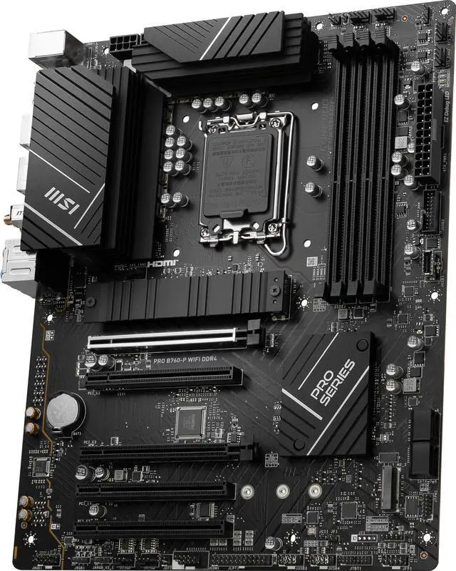 Alt view image 6 of 7 - MSI PRO B760-P WIFI DDR4 LGA 1700 (l12th&13th Gen), SATA 6Gb/s  motherboard, WiFi 6,Intel 2.5Gb LAN,2xM.2 Slots