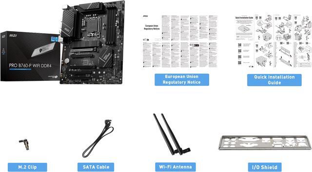 Alt view image 7 of 7 - MSI PRO B760-P WIFI DDR4 LGA 1700 (l12th&13th Gen), SATA 6Gb/s  motherboard, WiFi 6,Intel 2.5Gb LAN,2xM.2 Slots