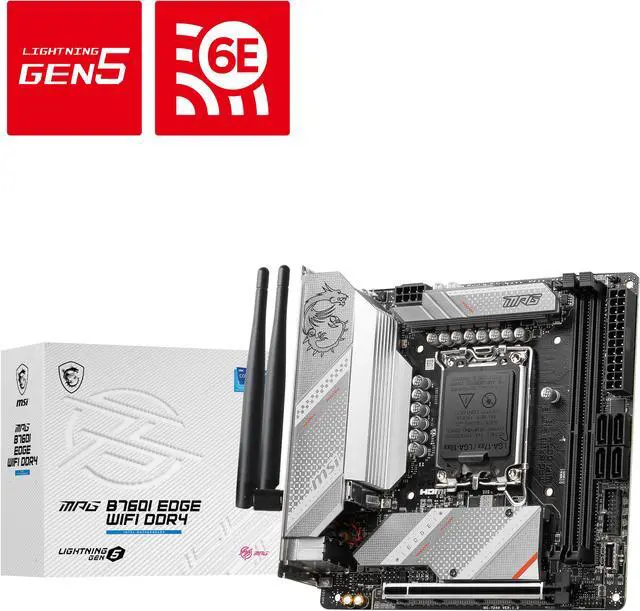 Alt view image 8 of 8 - MSI MPG B760I EDGE WIFI DDR4 LGA 1700 DDR4 SATA 6G Mini-ITX motherboard Wi-Fi 6E 2.5Gbps LAN