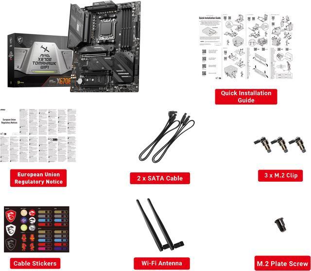 Alt view image 9 of 9 - MSI MAG X670E TOMAHAWK WIFI AM5 AMD X670E ATX Motherboard