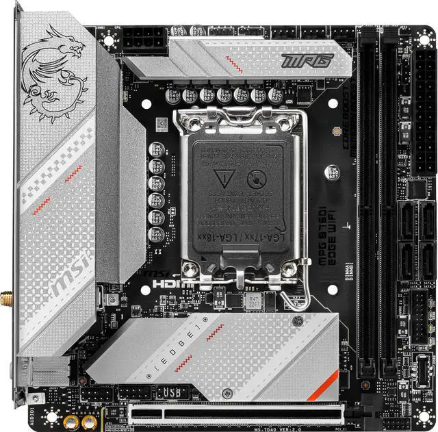 Alt view image 3 of 8 - MSI MPG B760I EDGE WIFI LGA 1700 DDR5 Mini ITX Motherboard SATA 6Gb/s,  2.5Gbps LAN,Wi-Fi 6E