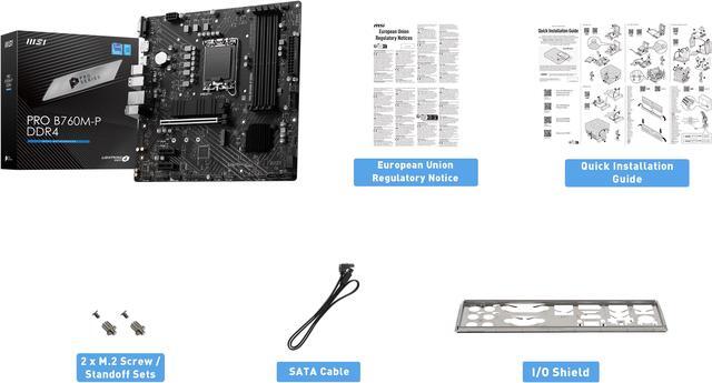 Alt view image 6 of 7 - MSI PRO B760M-P DDR4 LGA 1700 Intel B760 SATA 6Gb/s Micro ATX Motherboard