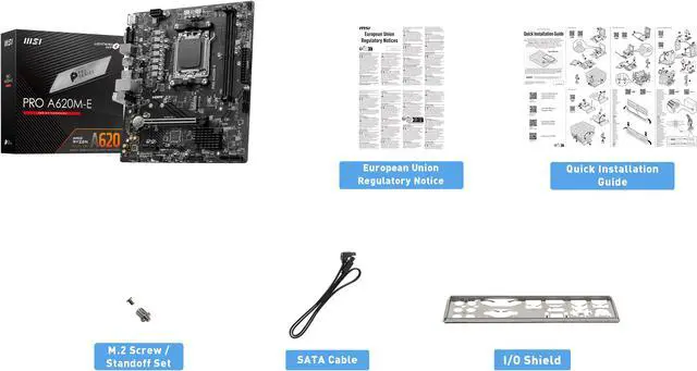 Alt view image 7 of 8 - MSI PRO PRO A620M-E AM5 AMD A620 SATA 6Gb/s DDR5 mATX Motherboards AMD Ryzen™ 7000 Series Desktop Processors