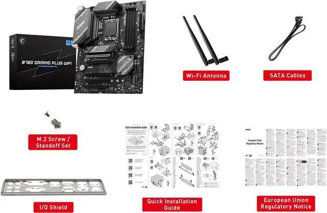 Alt view image 7 of 8 - MSI B760 GAMING PLUS WIFI LGA 1700 (280) DDR5 ATX Motherboards - Intel,  SATA 6Gbps, Wi-Fi 6E, Bluetooth 5.3,  7.1 HD Audio, PCIe 4.0 x16, 2.5G LAN