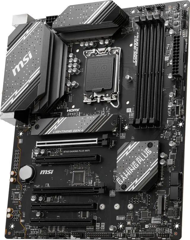 Alt view image 5 of 8 - MSI B760 GAMING PLUS WIFI LGA 1700 (280) DDR5 ATX Motherboards - Intel,  SATA 6Gbps, Wi-Fi 6E, Bluetooth 5.3,  7.1 HD Audio, PCIe 4.0 x16, 2.5G LAN