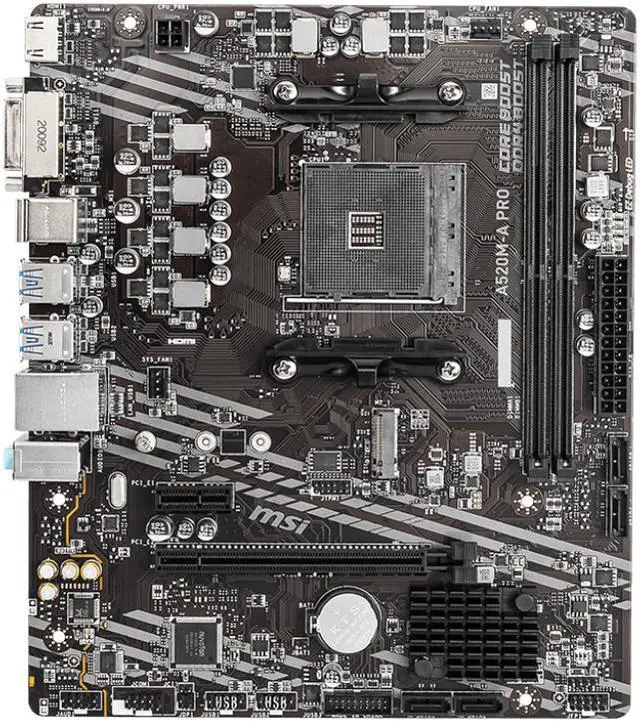 Alt view image 2 of 5 - MSI A520M-A PRO AM4 AMD A520 SATA 6Gb/s USB 3.0 Micro ATX AMD Motherboard