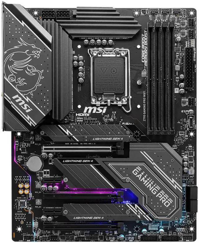 Alt view image 2 of 5 - MSI Z790 GAMING PRO WIFI LGA 1700 SATA 6Gb/s DDR5 ATX (280) Motherboards - Intel