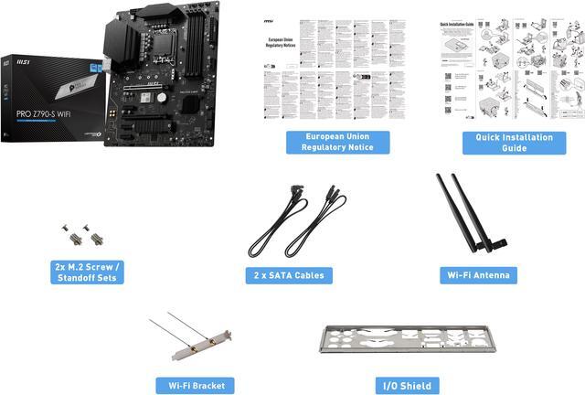 Alt view image 7 of 7 - MSI PRO Z790-S WIFI LGA 1700 ATX DDR5 SATA 6Gbps 2.5G LAN with Wi-Fi 6E Motherboard