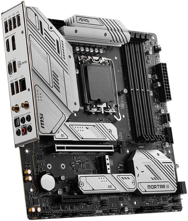 Alt view image 3 of 5 - MSI MAG B760M MORTAR WIFI II LGA 1700 Intel B760 SATA 6Gb/s Micro ATX DDR5 PCI-E x16 slot  2.5Gbps LAN 3x M.2  Wi-Fi 6E Motherboard