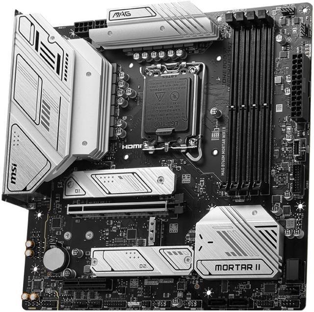 Alt view image 4 of 5 - MSI MAG B760M MORTAR WIFI II LGA 1700 Intel B760 SATA 6Gb/s Micro ATX DDR5 PCI-E x16 slot  2.5Gbps LAN 3x M.2  Wi-Fi 6E Motherboard