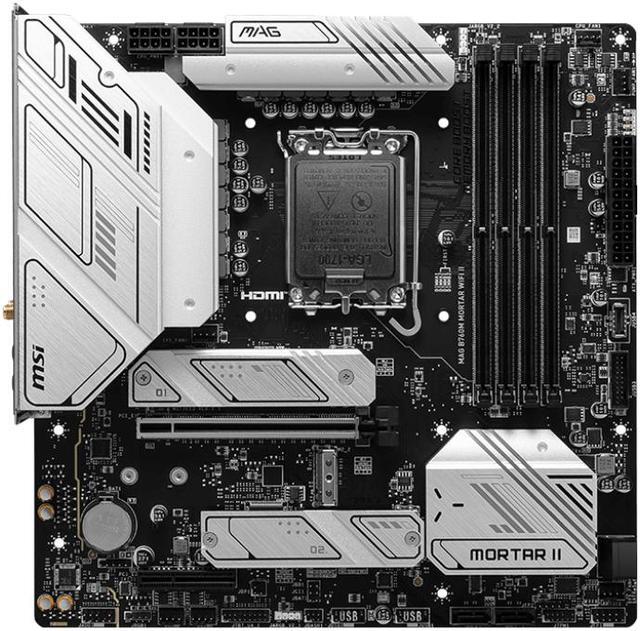 Alt view image 2 of 5 - MSI MAG B760M MORTAR WIFI II LGA 1700 Intel B760 SATA 6Gb/s Micro ATX DDR5 PCI-E x16 slot  2.5Gbps LAN 3x M.2  Wi-Fi 6E Motherboard